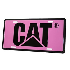 Caterpillar Dark Pink/Black Ladies Vanity Novelty Aluminum License Plate