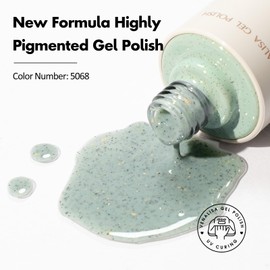 VENALISA Eggshell Green Glitter Gel Nail Polish 1 Pcs 10ML Soak Off Salon Manicure DIY at Home Nail Art For Girls Women