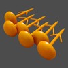 NsyStake 6 Pack Yellow Metal Land Markers - Property Survey,