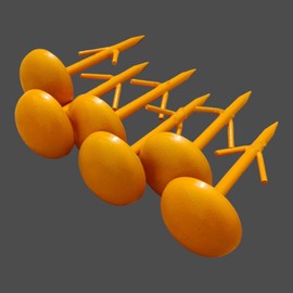 NsyStake 6 Pack Yellow Metal Land Markers - Property Survey, Lotline, Yard Boundary & Driveway Markers