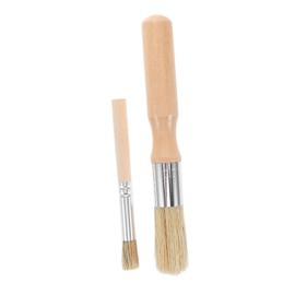 CORHAD 2-Pack Kitchen Utensil Brush Set Wood Handle Sauce Brush for Cooking Versatile Baking Tool