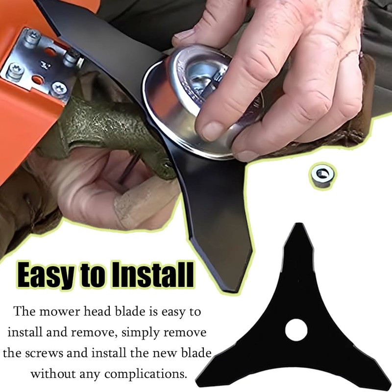 Brush Cutter Blade 3-Teeth Weed Cutter Metal Blade 25.4mm Hole