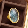 Ross-Simons Oval Labradorite Textured and Polished Ring in 18kt Gold