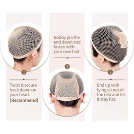 Hair Net for Wigs, Wig Caps to Hold Wig in Place, Wig Net for Long Hair, Nude, 2 Pieces