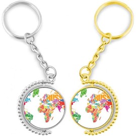 Mutlicolor - Llavero giratorio con diseño de mapa del mundo