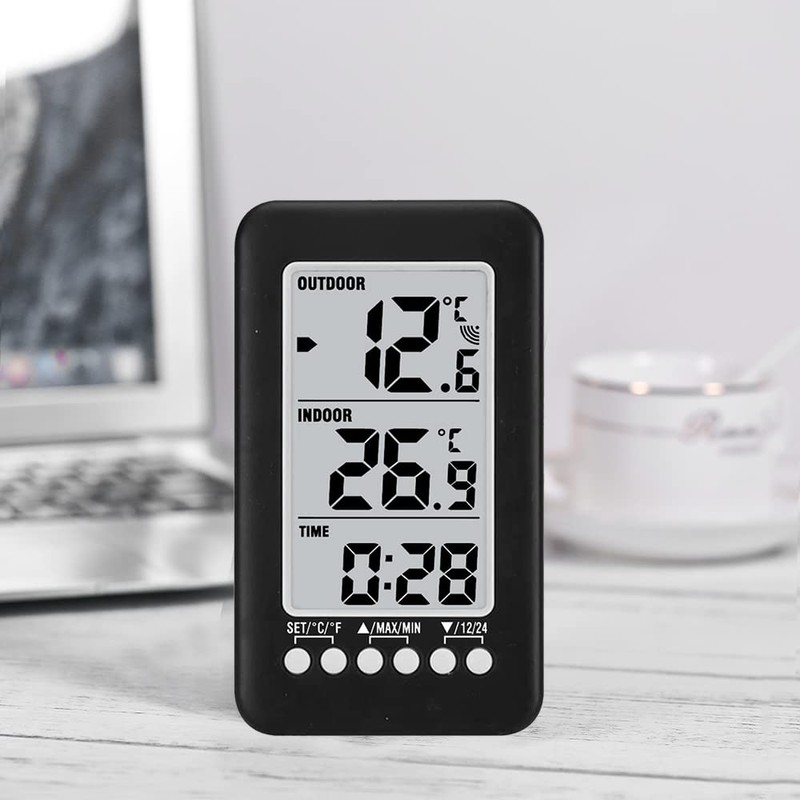 Hygrothermograph, Eacam LCD ℃/℉ Digital Wireless Indoor/Outdoor Thermometer Clock Temperature