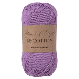 Utopia Crafts Re-Cotton Knitting Yarn, 100g (Viola Purple)
