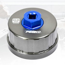 PESIKO 64mm 14 Flute Oil Filter Wrench for Toyota, Lexus and Scion, Precision Machined Aircraft Aluminum Oil Filter Removal Tool for Easily Remove Oil Filter