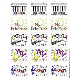 Eureka Music Themed Student Reward Stickers, 1.4'' W x 1'' H, 120pcs