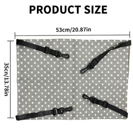 Bailinks 53x35CM Soft Plush Cat Hammock Bed with Metal Hooks for Kitten Puppies and Small Pets, Adjustable Straps and Cozy Swing Design for Cages and Gardens (Gray Star)