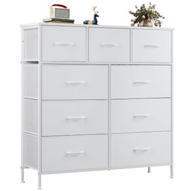 OLIXIS Dresser for Bedroom with 9 Drawers, Tall Fabric Dresser for Storage and Organization, Bedroom Dressers, Chest of Drawers for Living Room, Closet