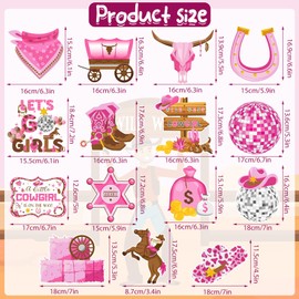 36Pcs Western Cowgirl Themed Party Hanging Swirl Wild Western Birthday Decor Cowboy Cowgirl Themed Party Swirls Streamers Supplies for Kids Baby Shower Ceiling Decorations