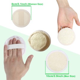 Loofah Pads for Face, Bath loofah Sponge for Women Men Manual Facial Scrubber Body Brush 2 Sizes 4 Pcs