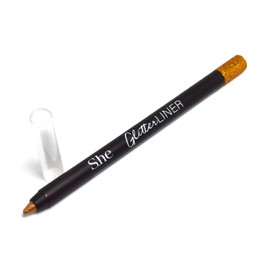Makeup She Pick 1 Color of Glitter Gel Liner Eyeliner Eye Liner Shimmery Eyebrow Pencil + Free Zipper Bag (EL570-04 Gold)