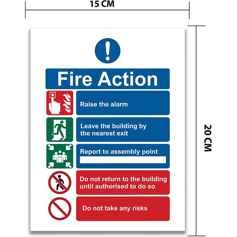 Stcky Fire Action Notice Vinyl Sign - 15 x 20