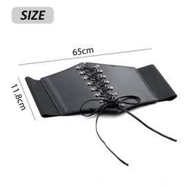 NYGGTYK 1 x Corset Belt, Black Corset, Pirate Corset for Women, Gothic Style, Elastic Waistband, Suitable for Daily Clothing Adjustment, Role Play, black