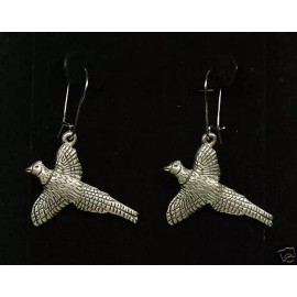 Empire Pewter Pewter Pheasant Dangle Earrings by Empire Pewter