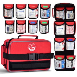 FALCON RESCUE Premium 418-Piece First Aid Kit for Home, Travel, Camping, Hiking & Outdoor Emergencies, Tear-Resistant Survival Kits for Business, Vehicle & School, Multi-Use Emergency Medical Supplies