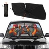 DOPINDU Funny Rooster Car Windshield Sun Shade Umbrella Bendable Handle