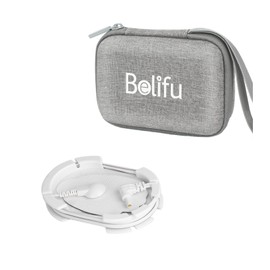 Belifu Storage Bag with Wrapable Pads Holder, Hard Travel Case for Tens Unit, Electrode Pads and Wires Organizer, Portable Zipper Bag with Film and Mesh Bag