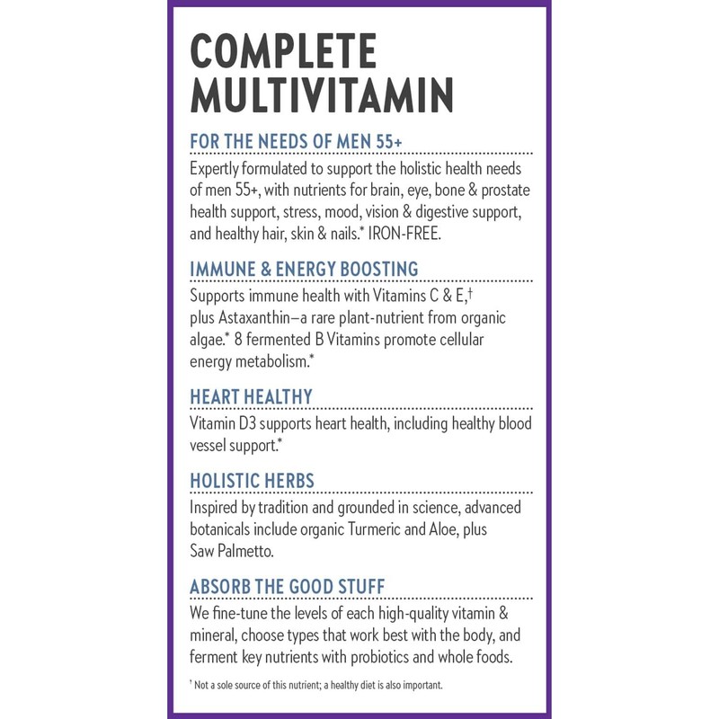 New Chapter Men's Multivitamin 50 Plus for Brain, Heart, Digestive,