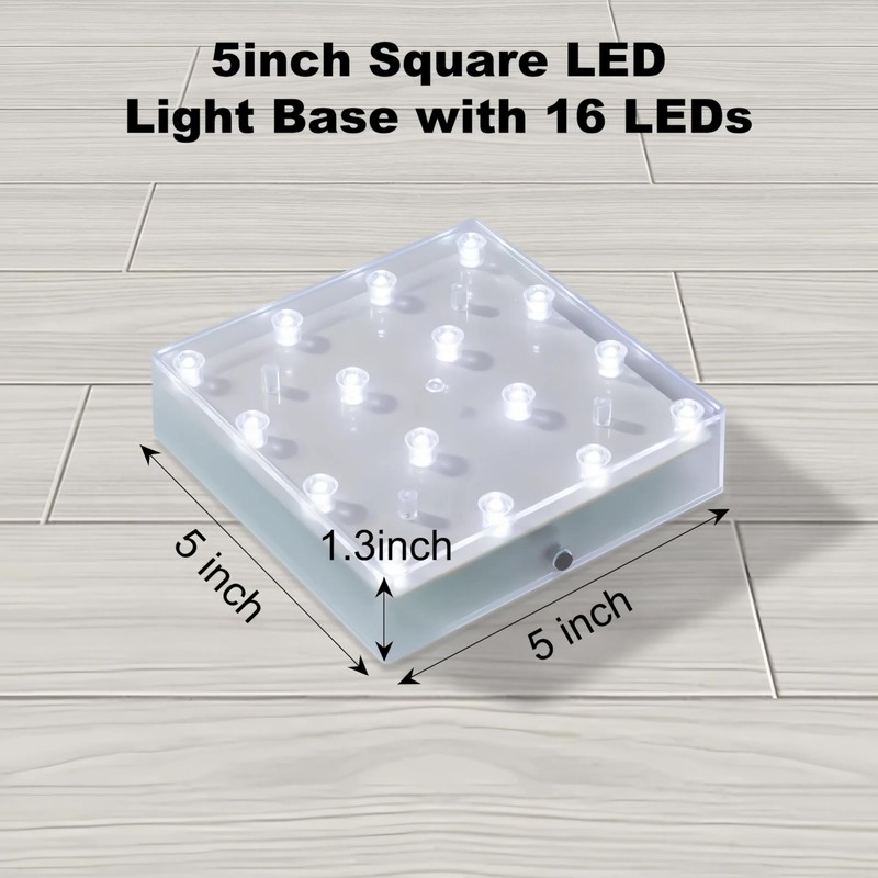 Simplelight 5 Inch Square LED Light Base - Perfect for