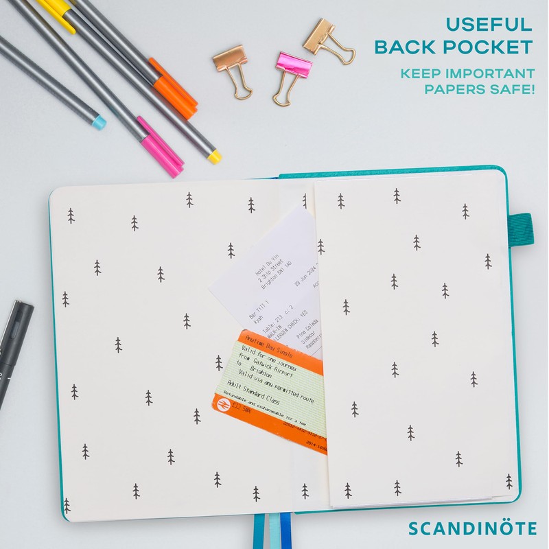 Scandinote A5 Bullet Dotted Journal - Teal, 208 Pages, 120gsm