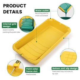 Voomey Paint Roller Tray,4 inch Plastic Paint Tray,5pcs,Easy to Clean Paint Pans Trays for Wall Painting, DIY Projects, and Home Renovation