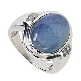 La Luna Design Kyanite Women Ring 925 Sterling Silver Rhodium Plated Tanzanite