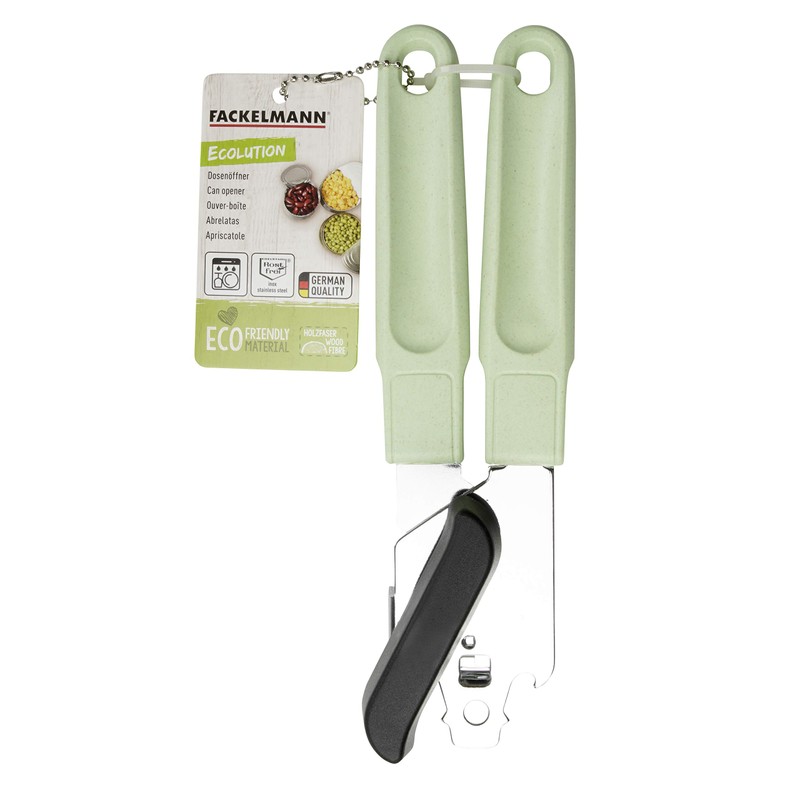 FACKELMANN Can Opener 21 cm Ecolution, Environmentally Friendly Opener with
