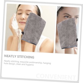 FOMIYES 6Pcs Microfiber Facial Cleaning Gloves Soft Makeup Remover Mitts Breathable and Water Absorbent Face Accessories Convenient for Home Travel Use Grey