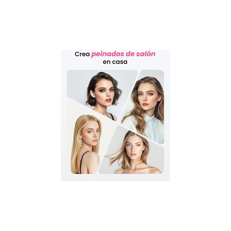 Peine Térmico 3 En 1 Rosa Alisa El Cabello Encrespado