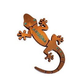 Arizona Magnet (Bronze) Decorative Metal Refrigerator Rustic Magnet Southwest Gift Idea - Arizona Souvenir (Gecko)
