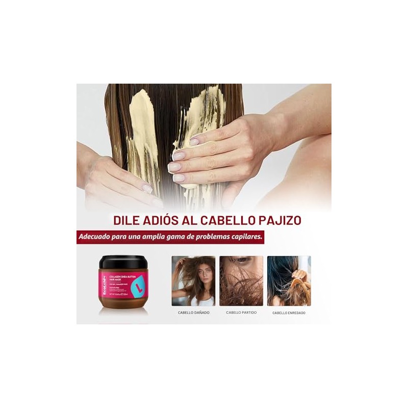 Mascarilla de colágeno de manteca de karité para el cabello,