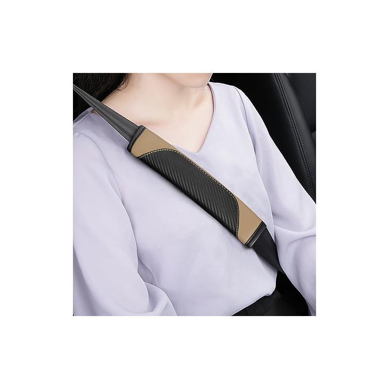 AUCELI Carbon Fiber Seat Belt Covers - Stylish Shoulder Protectors