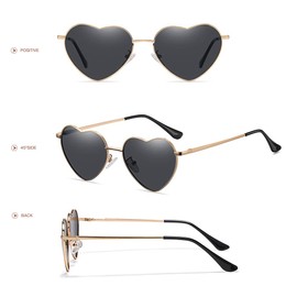 Vientiane Hippy Glasses Heart Shaped Sunglasses Frame Heart Shape Glasses for Hippie Costume Accessories, black