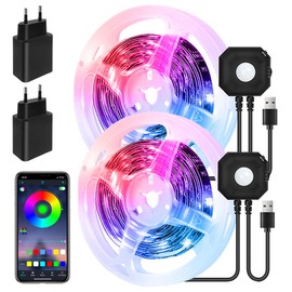 LED Strip Motion Sensor 3 m, RGB LED Strip with PIR Motion Sensor, App Control Motion Activated Light Strip, Night Light with Motion Sensor, Night Light Baby, Bedroom, Baby Bed (2 Pieces)
