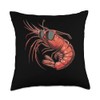 Cherry Shrimp With Sunglasses Throw Pillow