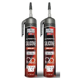 Professional Automotive Silicone Sealant, 2 Pack, 6.76 fl oz Each, pressurizes Easy to use Design Tubes, Black Valve Gasket, Engine Gasket Sealer
