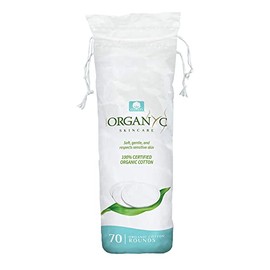 Organyc 100% Organic Cotton Rounds - Biodegradable Cotton, Chemical Free, For Sensitive Skin (70 count) - Daily Cosmetics. Beauty and Personal Care