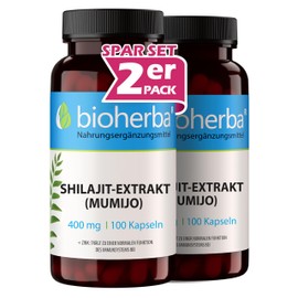 Mumijo Shilajit Kapseln 400 mg – 200 Stück – Pure Natural und Hochdosiert von BIOHERBA