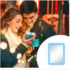 mpowtech Magnetic Locker Mirror,Small Makeup Mirrors - 5" x 7" Iocker Mirror Magnetic,Magnet Mirror for School Locker, Bathroom,Workshop Toolbox, Office Cabinet,Locker Accessories(Blue)