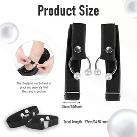 Bamboopack 2 Pairs Womens Detachable Buckle Ankle Straps & Shoe Laces for Heels (Black)