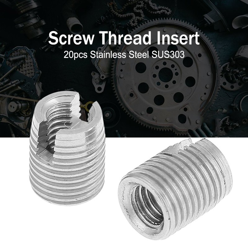 20pcs Stainless Steel Thread Insert Nuts, M3 X 6mm Self