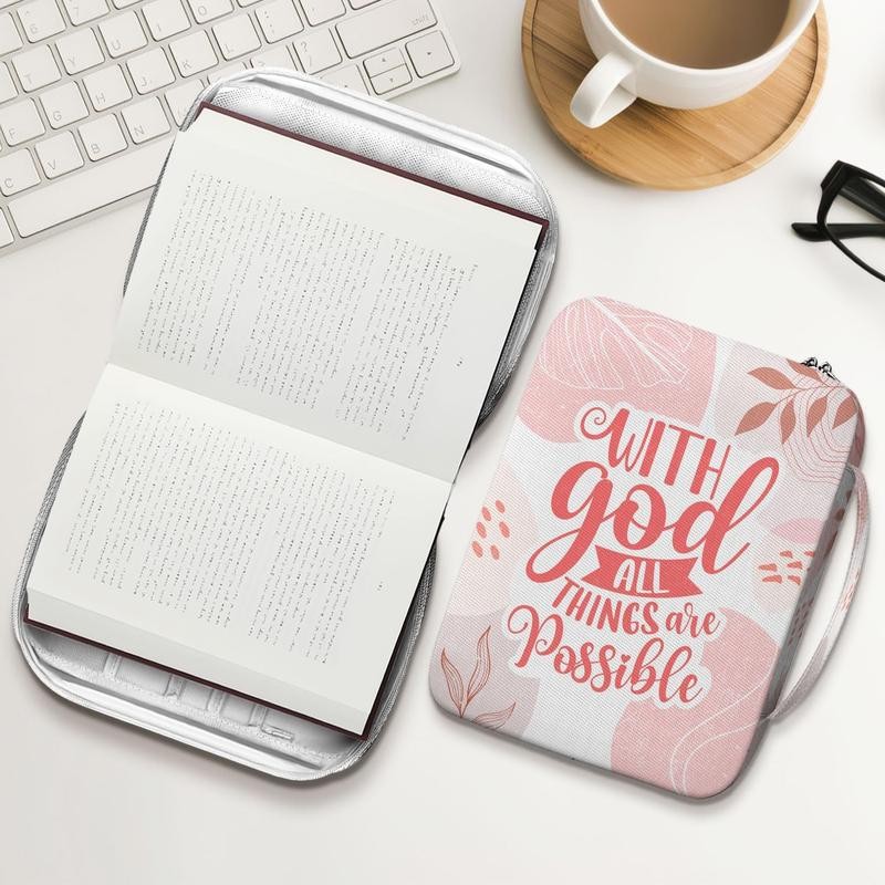 Tropical Floral Bible Cover With Handle, Study Case, Carrying Case