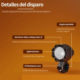 Focos Lupas Alta/baja Super Beam Bicolor Luz De Corte Set-j15n