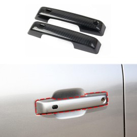 Korlot Carbon Fiber Exterior Front Side Door Handles Trim Cover for Ford F150 2021+ (Front Door)