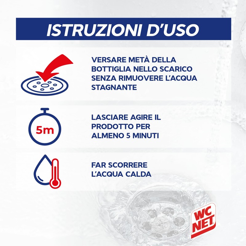 Wc Net - Professional Turbo, Disgorgante Gel per Scarichi Professionale,