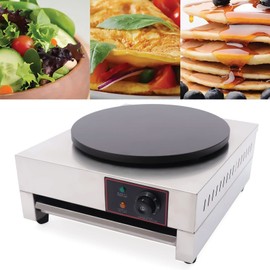 CNCEST Commercial Nonstick Crepe Maker Machine with 1.7kw Power and 16" Big Hot Plate for Pancakes and Cereals