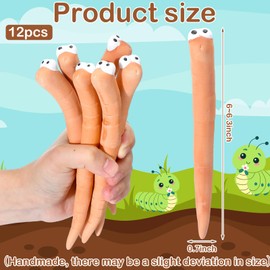 Relaxweex 6 Pcs Water Sensor Ceramic Worm The Potting Shed Worm Water Sensor Plant Decoration Moisture Monitor Gardening Houseplant Humidity Meter Fun Gardening Gift for Your Potted Plant (6 Inch)
